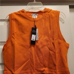 Fashion Nova Vibrant Orange Muscle Tee